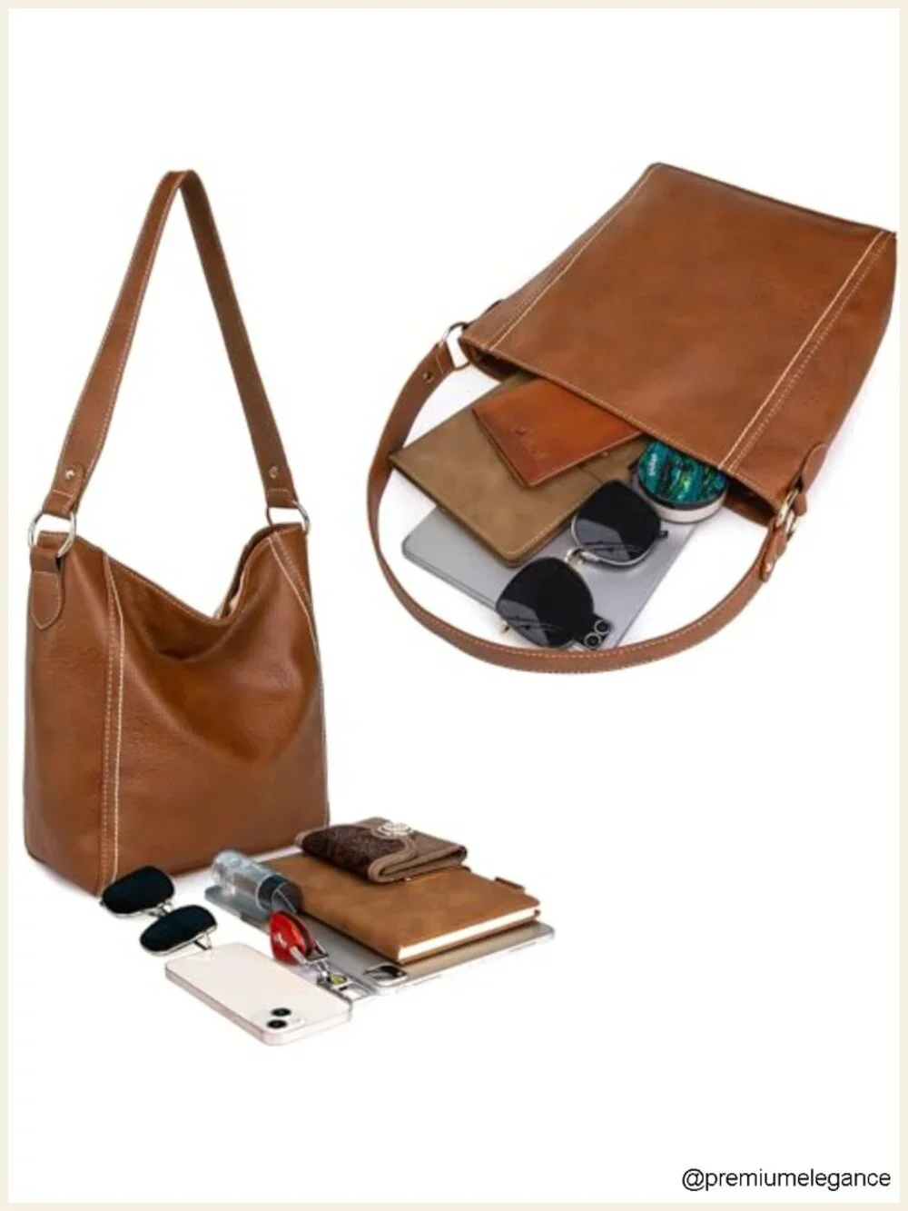 Trendy Soft Vegan Leather Hobo Shoulder Purse Handbag
